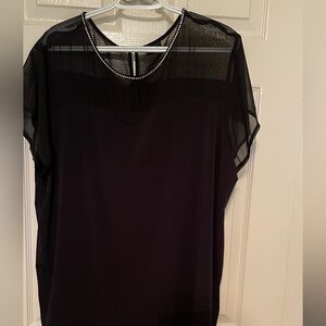 Short sleeve 1X Worthington jewel neckline